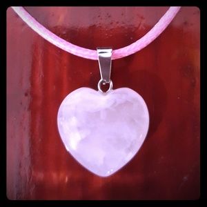 NWOT 17" cord with pink stone heart